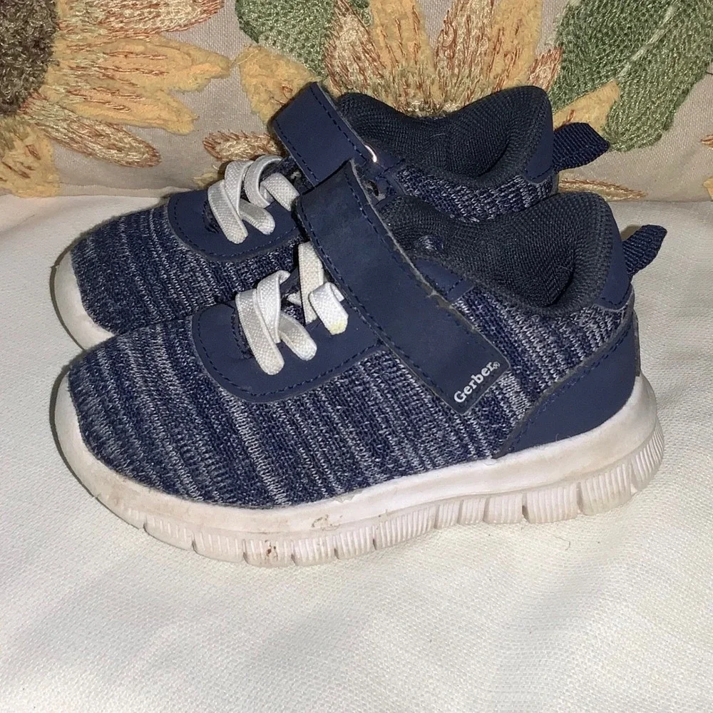 Gerber Sneakers Toddler‎ Walking Shoes First Walker Hook Loop Blue Size 5
